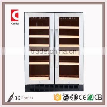 JC-116A2EQ Compressor Double door Wine Cooler with LED Digital Control