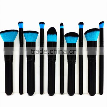 10pcs Blue Makeup Brushes Set