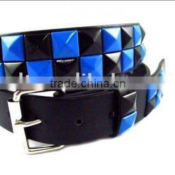 Fashion two rows pyramid studded kids belt