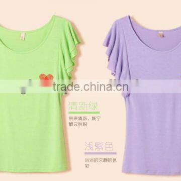 light green/light purple ladies new fashion t-shirts with printing for lady
