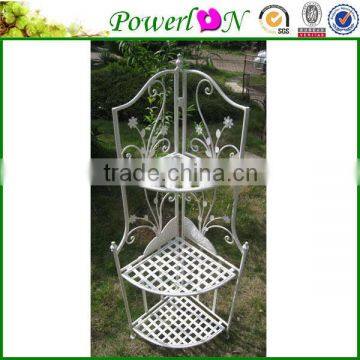 Classical Outdoor Metal Vintage Wrought Iron 3 Tier Corner Garden Shelf For Home Decoration Patio TS05 G00 C00 X00 PL08-4907