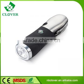 Competitive with multi-function tool 4 WHITE LED+ 1 RED LED emergency power style flashlight with emergency harmmer