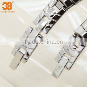 Unique Magnetic Jewelry With Zircon Silver Germanium Bracelet photo-2