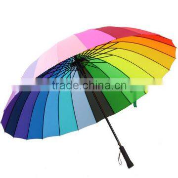 63.5 cm 24K rainbow golf umbrella promotional umbrella