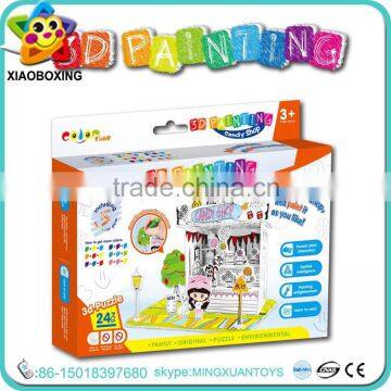 Hot selling kids diy drawing art set 3d crystal puzzle