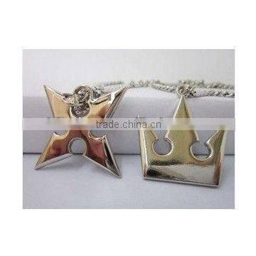 2013 2pcs Kingdom Hearts Sora Crown & Roxas Cross Necklaces New