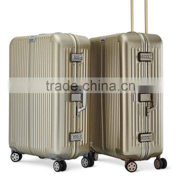 Aluminium carry-on luggage trolley bags for business trip or travel with 100% aluminium alloy shell and TSA lock