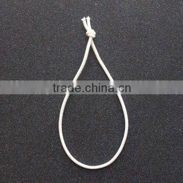 white elastic rope loop with knot for hangtag