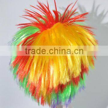Crazy Fans Wig Colorful Rainbow Wig Synthetic Costume Wig N293