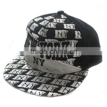 Acrylic fabric black 3D embroidery snapback hat