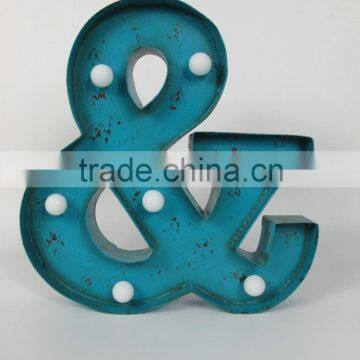 2016 Vintage decorative 3D LED lighted metal letter and Sign &