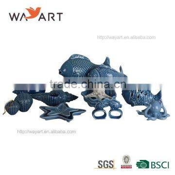 BSCI Audit Fashion Blue Ocean Set Ceramic Home Decor for Promotion