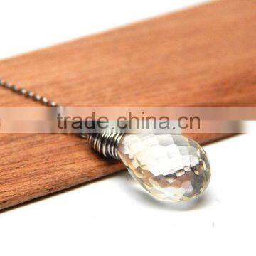 Citrine gemstone sterling silver necklace