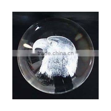 2016 Crystal dome ball paperweight printing brave eagle head