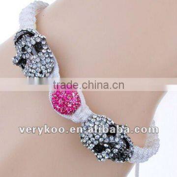 2012 Fashion Crystal Skull Shamballa Bracelets Wholesale FCA-12011