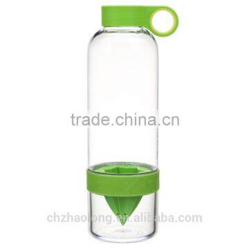 Fresh fruit infuser water bottle, translucence plastic healthy sport water bottle