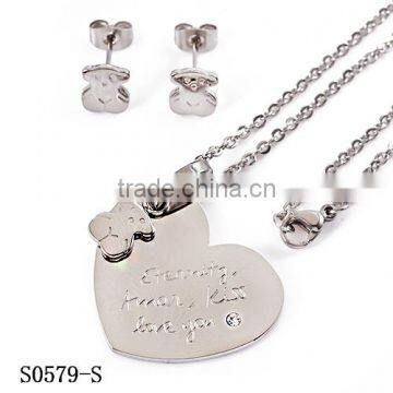New arrival charm sweetheart engraved heart shape necklace women fashion jewelry