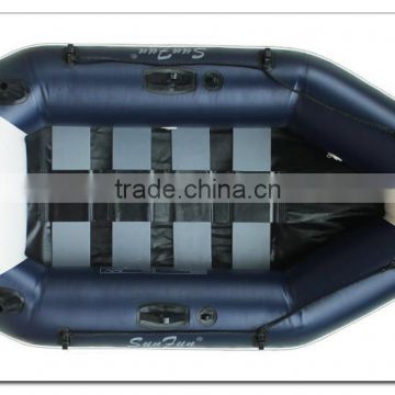 dark blue rigid pvc boat inflatable fishing boat