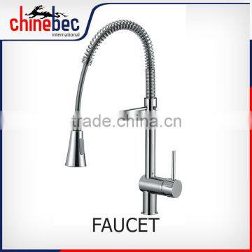 Kitchen stainless steel chrome faucet with pullout sprayer