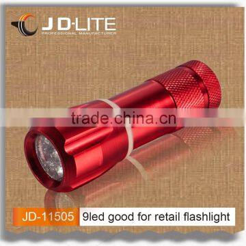 9 led good for retail cheap small flashlight aluminum flashlight housing