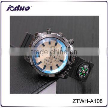 2016 New Arrivals Blue Glass Compass Watch Design