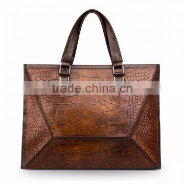 2016 New Design Fashion Oem Custom tote bag Women Leather Handbag For Macbook