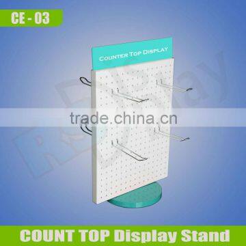 Rotatable pegboard coutner display stand