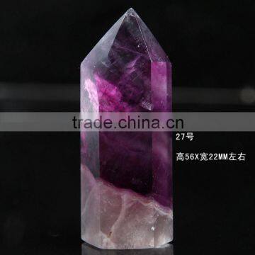 Hot wholesale nature purple fiuorite crystal point/wand for home decoration