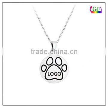 Tiny Silver coin pendant Necklace for Dog Lover best christmas gifts