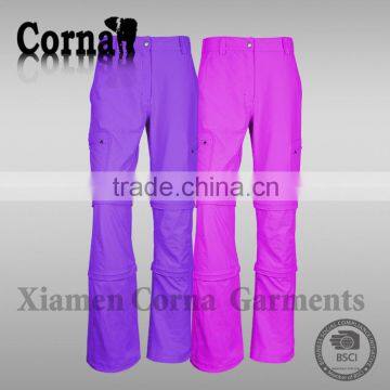 Custom Made Eco-friendly Nylon New Style Short Zip off Legs Pants Tartan Trousers Made in China photo-4