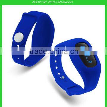 USB bracelet functional silicon pedometer