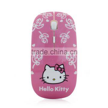 Wireless Mouse Ultra Thin Hello Kitty Computer 2.4GHz 1200DPI Optical Gaming Mouse