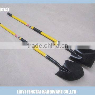 Round Nose Long Fiberglas Handle Garden Shovel