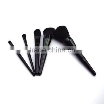 Wholesale 5pcs Beautiful Private Label Cosmetics Makeup Brush Set Black VEGAN Wooden Synthetic Hair Make up Brushes