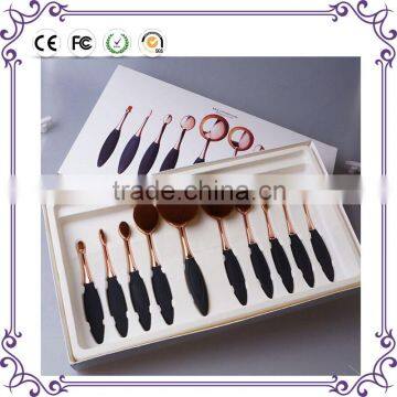 Toothbrush shape customized rose gold oval makeup brush individually