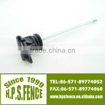 Electric fence wood post offset insulator for wood post