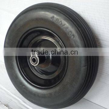 Solid PU flat free wheel 480/400-8 for wheelbarrow