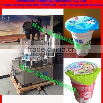 plastic cup yogurt filler and sealer machine