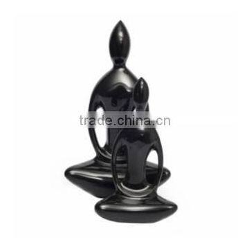 2-Pcs Praying Buddha black finish aluminium figurine Buddha