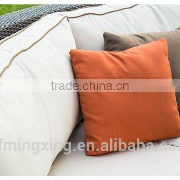 U Shaped Outdoor Patio Brown Wicker Sofa Couch With Beige Cushions photo-2