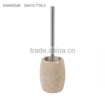 Polyresin Brown Marble Gold Scroll Rim Bathroom Accessories Sets photo-3