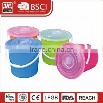 20l plastic bucket with lid and handle colorful