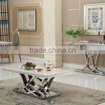 High End Stainless Steel Dinning Table Dinning Room Set Furniture AH1282
