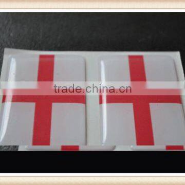 2 X St George Flag Resin 3D Domed England Sticker label 5cm x 3cm self adhesive