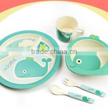 BPA free Biodegradable Eco Bamboo Fiber Kids Dinner Set