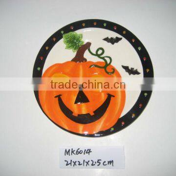 halloween decorative ceramic pumpkin plate