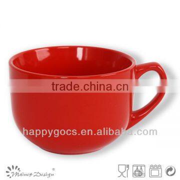 soup mug,red cearmic soup mug 21oz