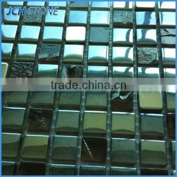 Special crackle small squares black glass mosaic tile