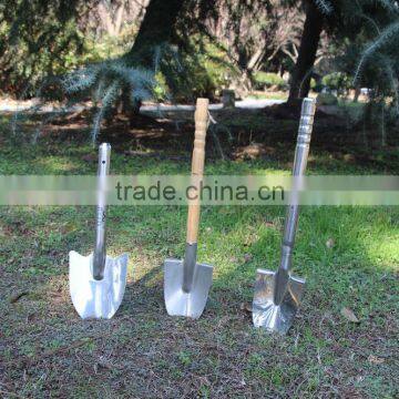 High Grade Wooden Handle Stainless Steel Survival Camping Garden Shovel for Garden Digging