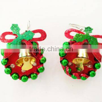 Unique design bell decoration christmas favor electron power light earrings